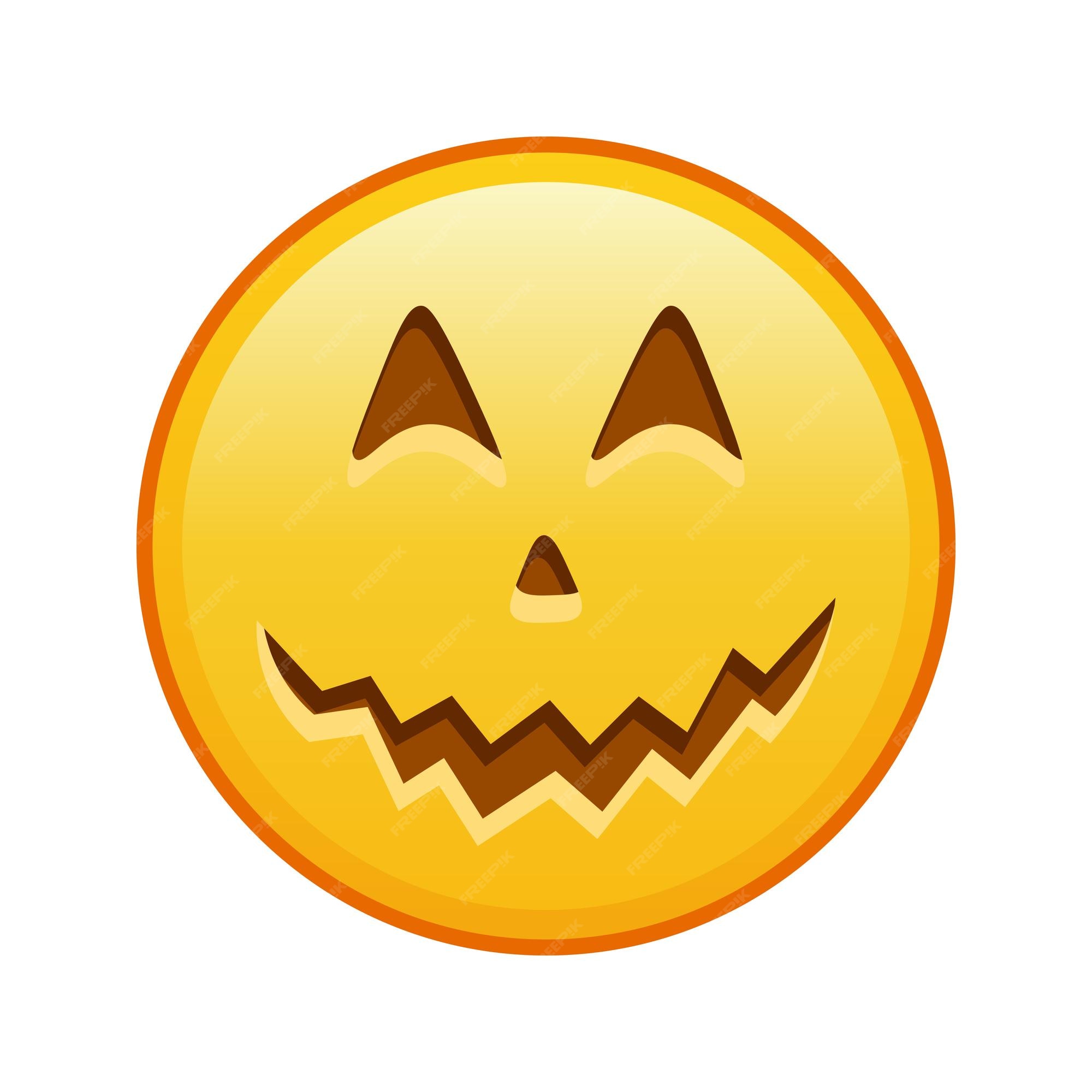 Cara assustadora de halloween tamanho grande de sorriso emoji