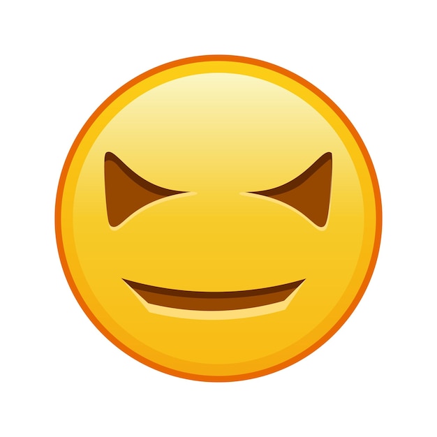 Vetor cara assustadora de halloween tamanho grande de sorriso emoji amarelo