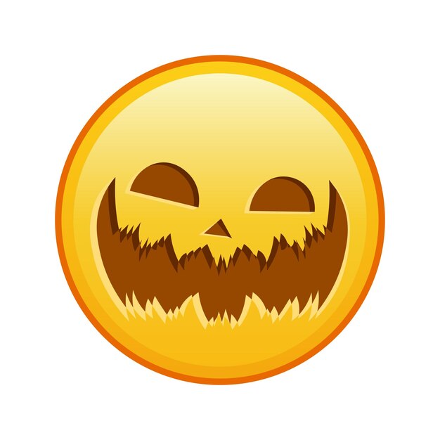 Cara assustadora de halloween tamanho grande de sorriso emoji