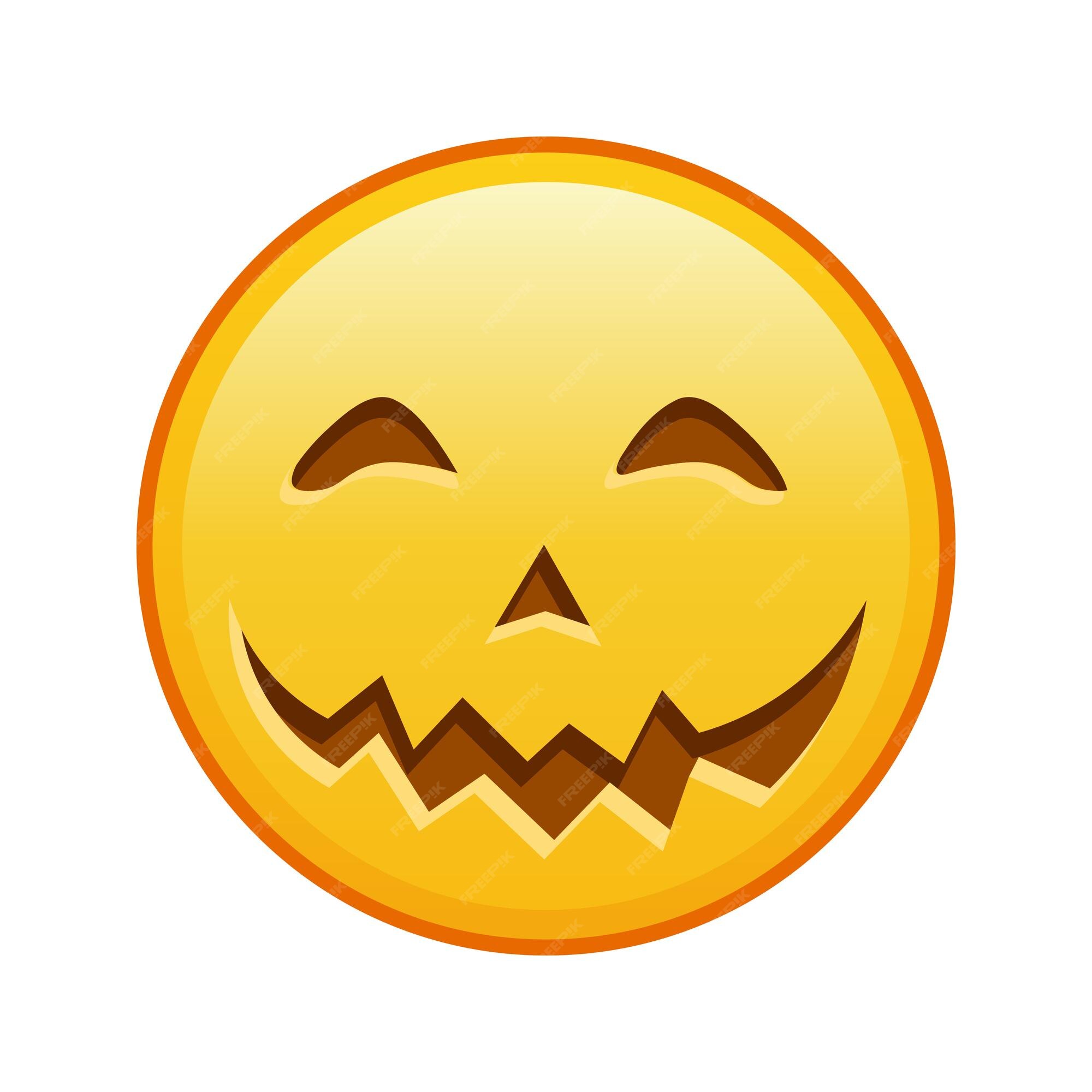 Cara assustadora de halloween tamanho grande de sorriso emoji