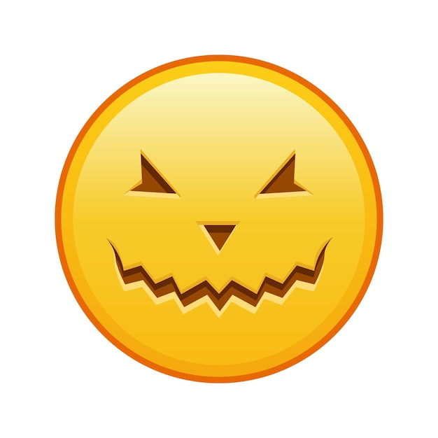 Cara assustadora de halloween tamanho grande de sorriso emoji