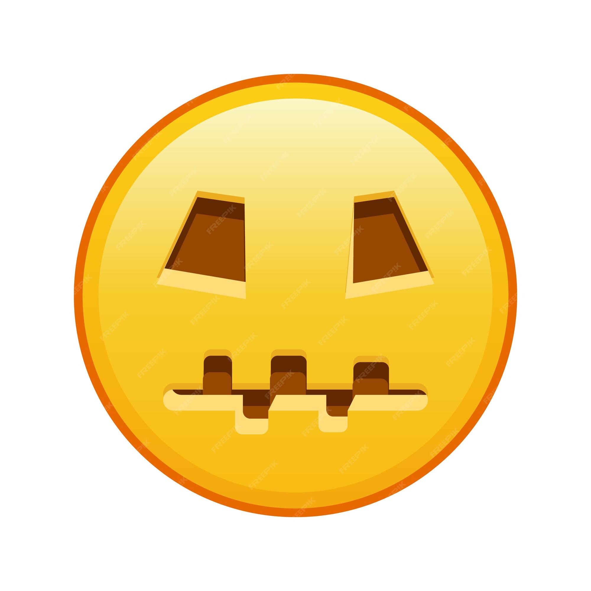 Cara assustadora de halloween tamanho grande de sorriso emoji