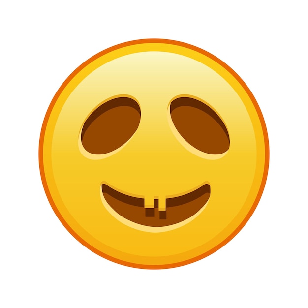 Cara assustadora de halloween tamanho grande de sorriso emoji amarelo