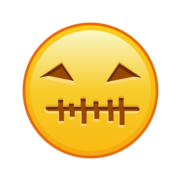 Cara assustadora de halloween tamanho grande de sorriso emoji