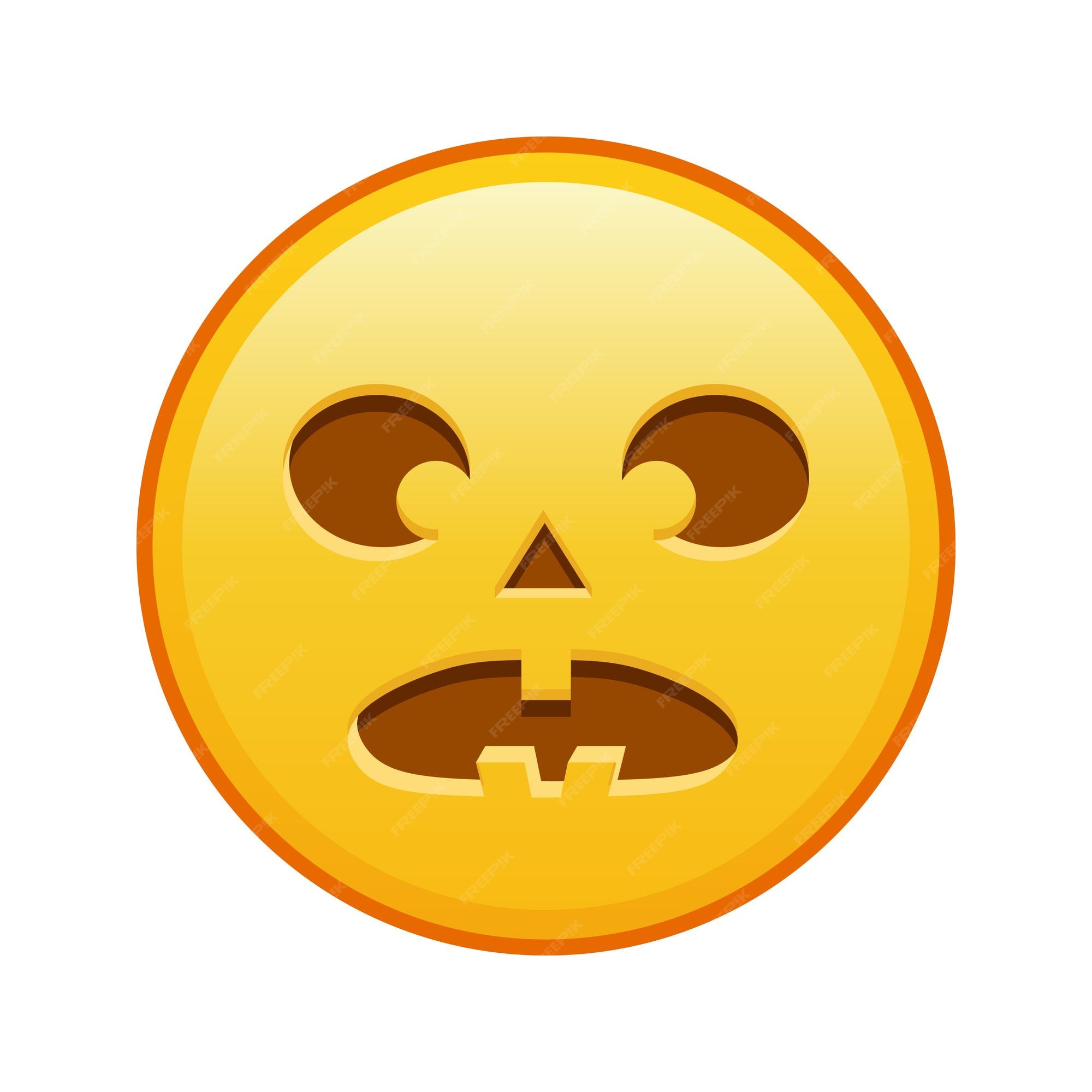 Cara assustadora de halloween tamanho grande de sorriso emoji