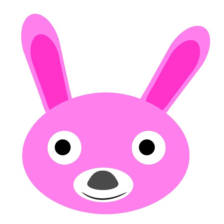 Vetor cara de coelho engraçado rosa vetor simples isolado no branco