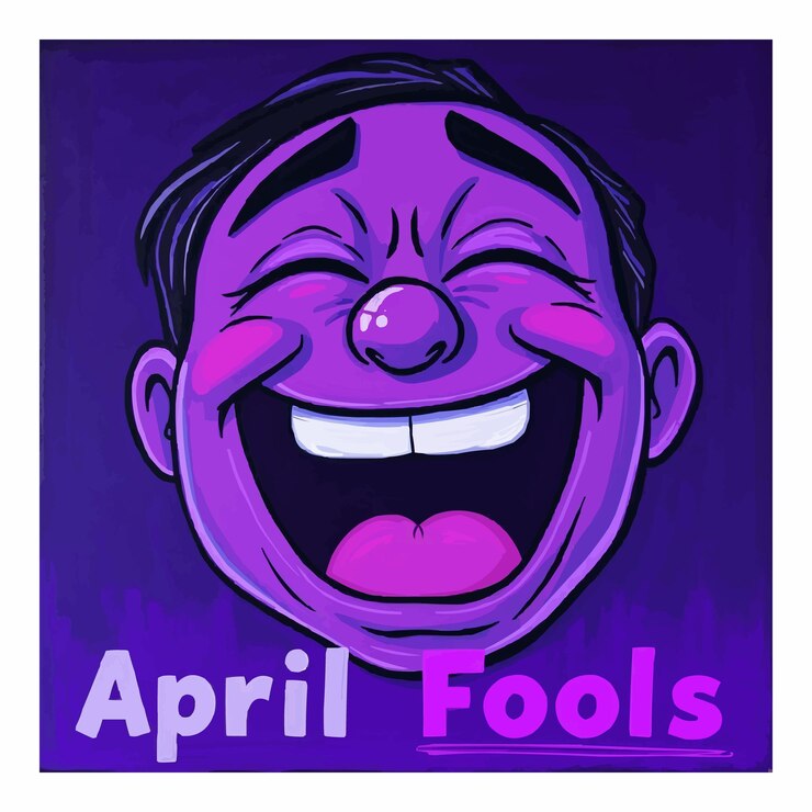 Vetor cara de desenho animado engraçado comemorando o dia dos tolos de abril