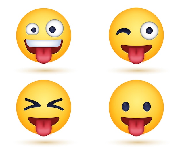 cara de emoji maluca com língua de fora ou emoticon engraçado piscando