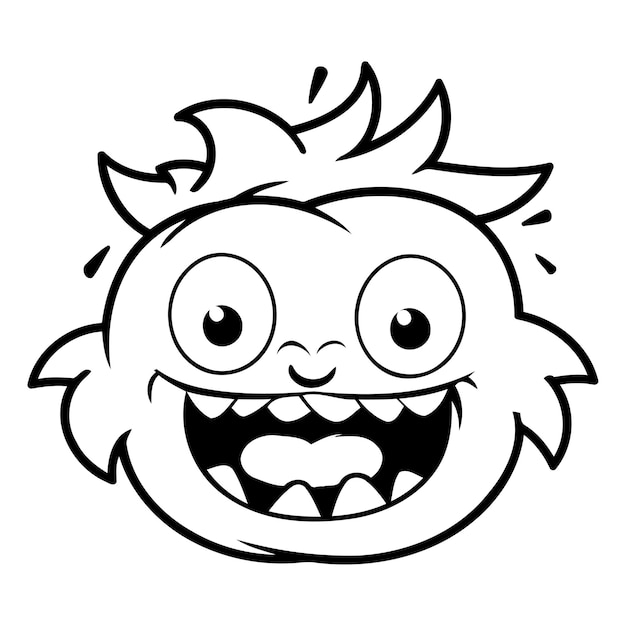 Cara de monstro de desenho animado engraçado ilustração vetorial isolada em fundo branco
