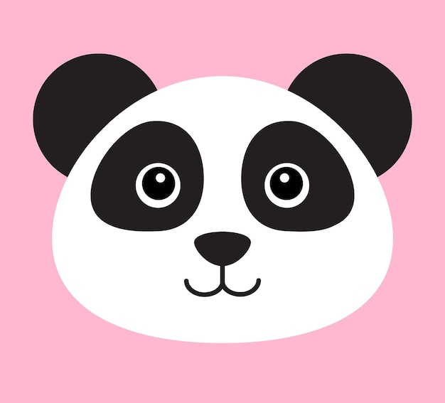 Cara de panda vector em estilo simples