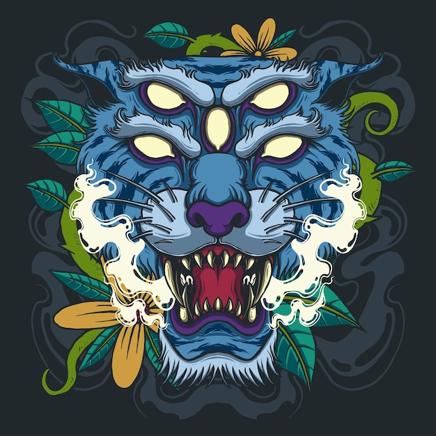 cara de tigre zangado
