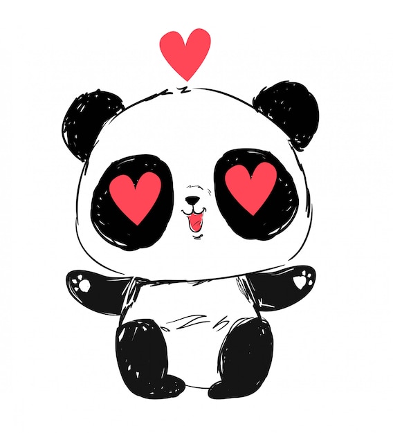 Cara De Panda De Desenho Animado. Ilustração Fofa Do Panda