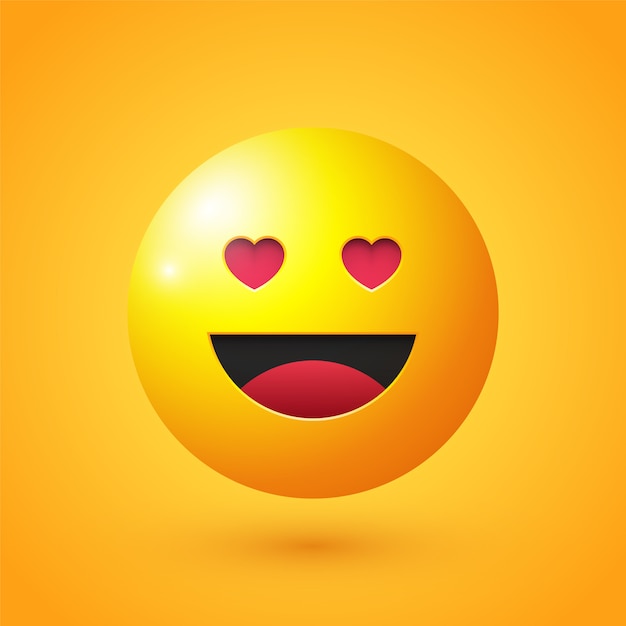 Cara feliz com olhos de amor emoji