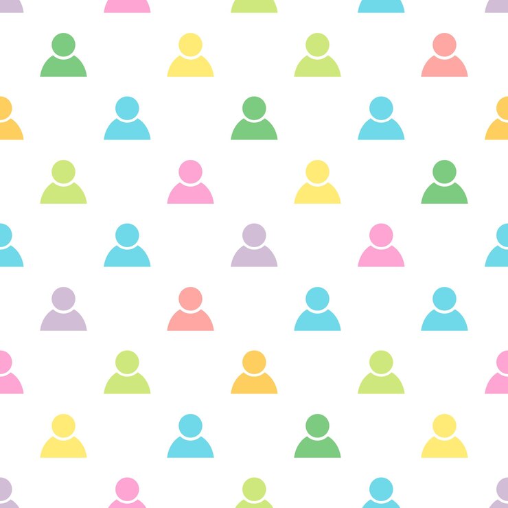 Vetor caracter avatar pessoa padrão sem costura fundo de mídia social