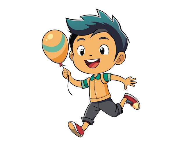 Caracter de criança bonita 2d mascote ilustração vetorial estilo criança