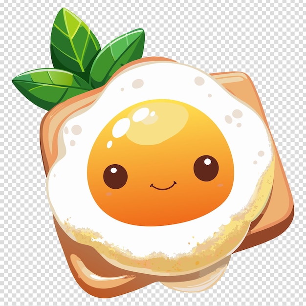 Caracter de ovo de café da manhã Ilustração isolada de desenho animado de ovo de sorriso