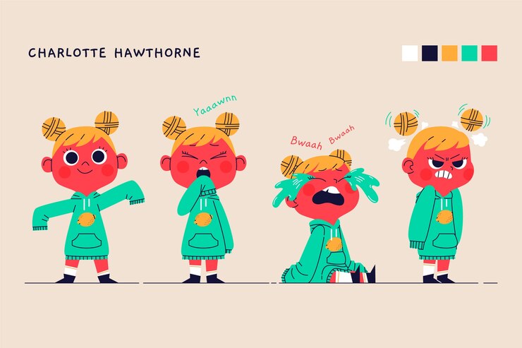 Caracteres planos posam ilustração