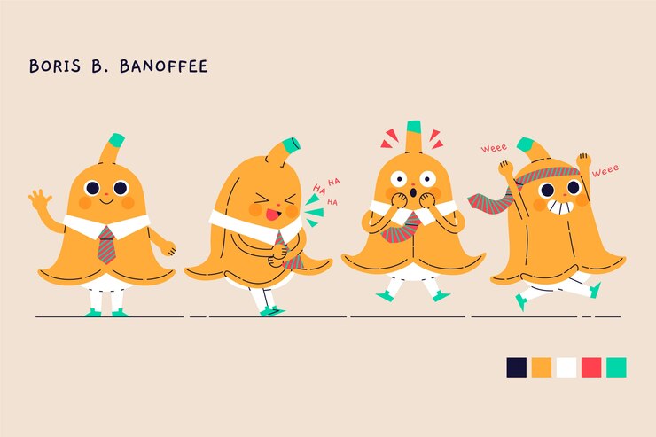 Caracteres planos posam ilustração