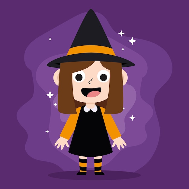 Caralho de bruxa de Halloween personagem Vector