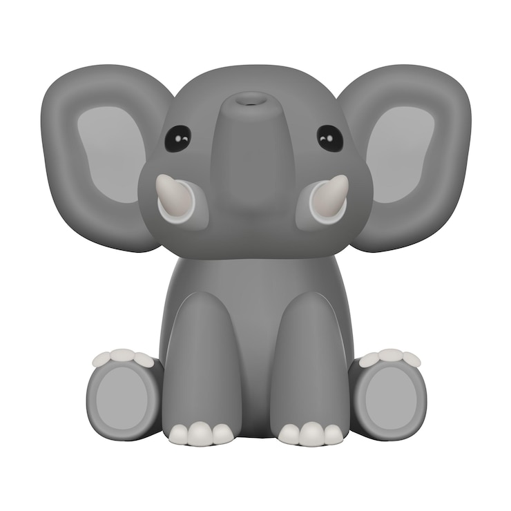 Vetor caralho de personagem vetorial 3d elefante de brinquedo