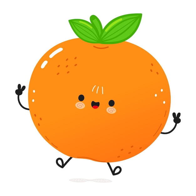 Caralho engraçado tangerine fruto salto personagem