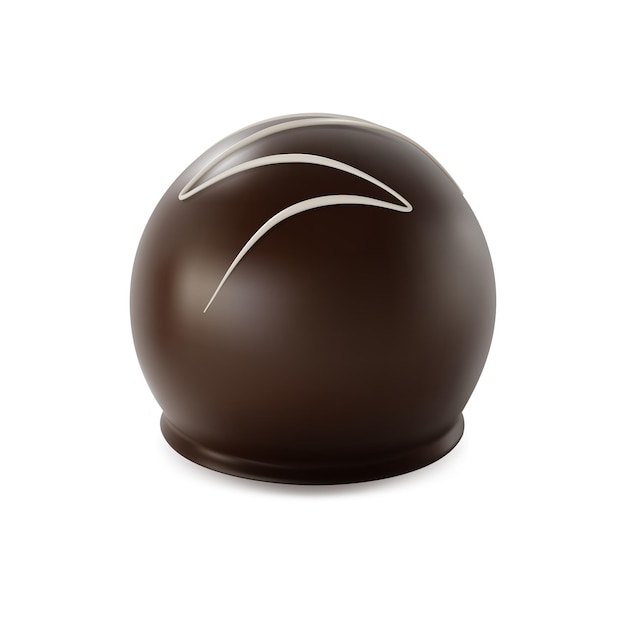 Caramelos de chocolate 3D detalhados realistas com vetor de cobertura