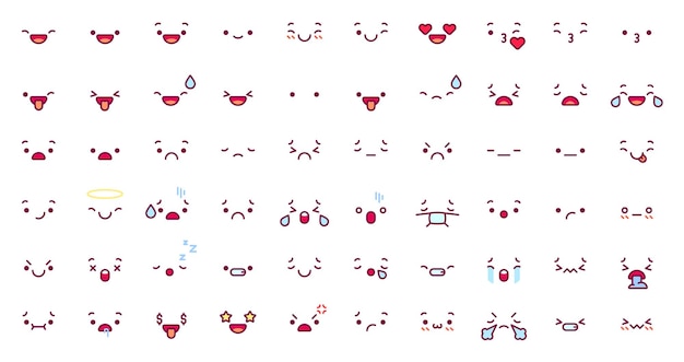 Caras de emoji fofas