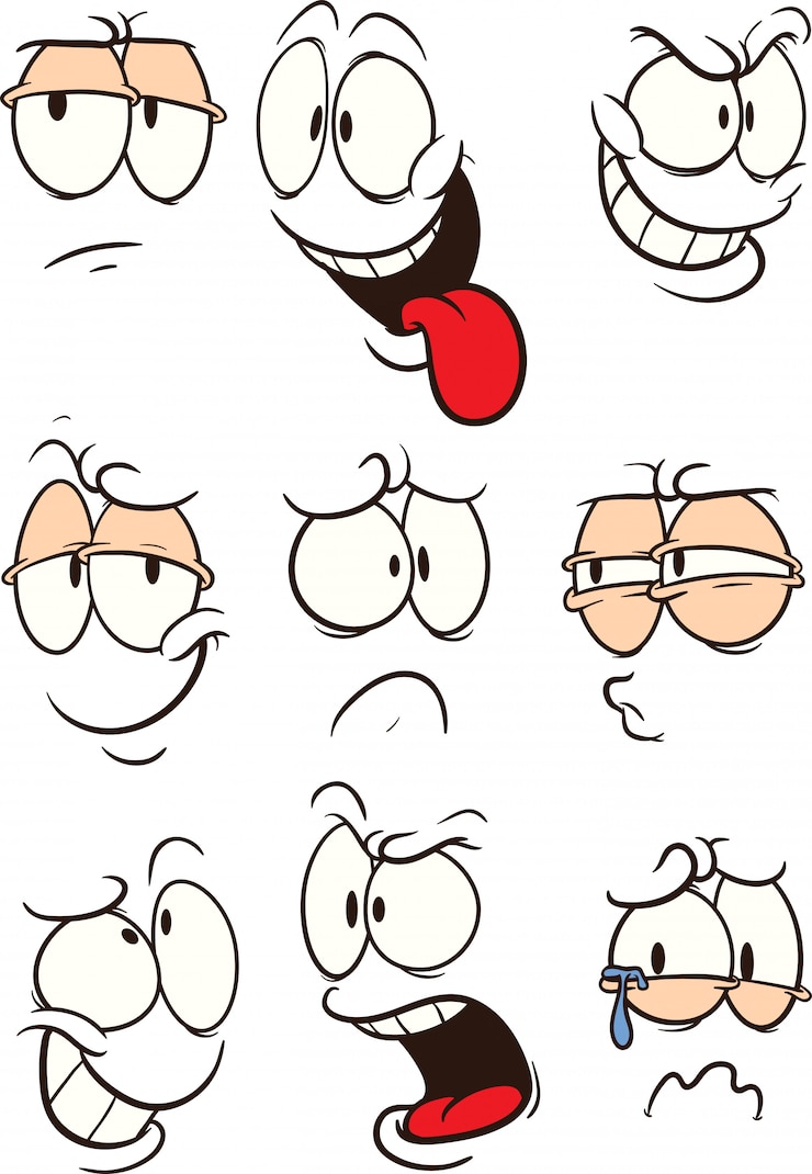 Vetor caras dos desenhos animados