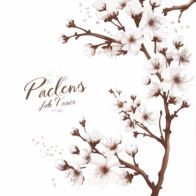 Vetor card_with_stylized_cherry_blossom_and_text_vector