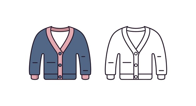 Cardigan styles galore ilustrações de moda vetoriais