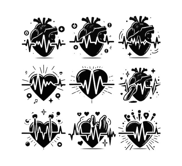 Cardiograma batida medicina esboço clip art gráfico gráfico batimento cardíaco pulso saúde cartão de sangue