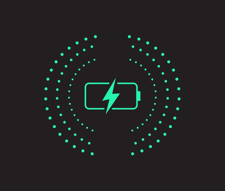 Vetor carga sem fios ícone de carga rápida ícone de indicador de carga da bateria nível de energia da bateria