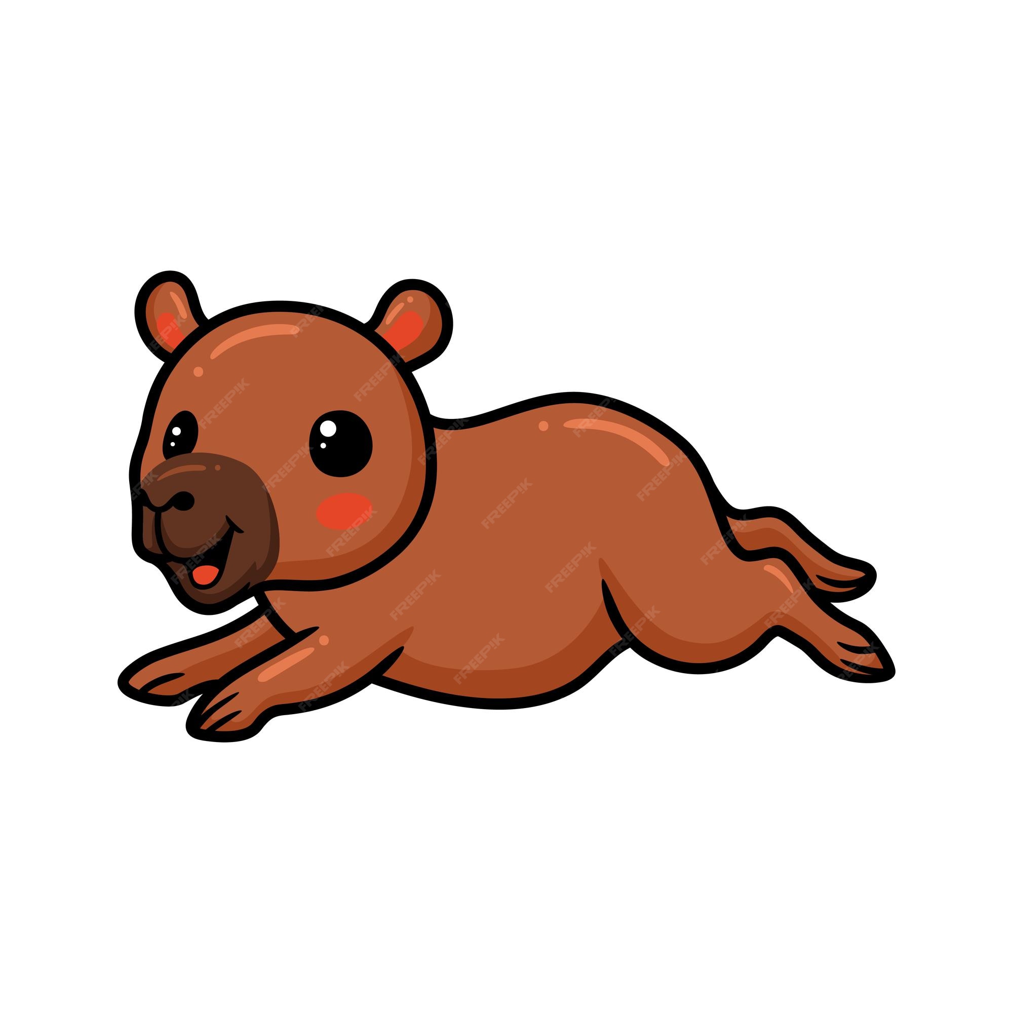 Caricatura de capivara bonitinha posando