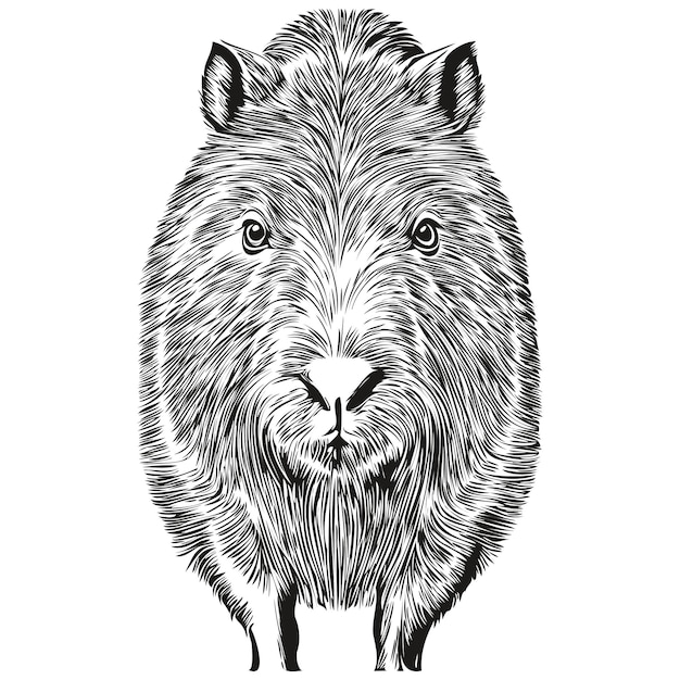 Gravar Capivara Ilustração Vintage Mão Desenho Estilo Capivara