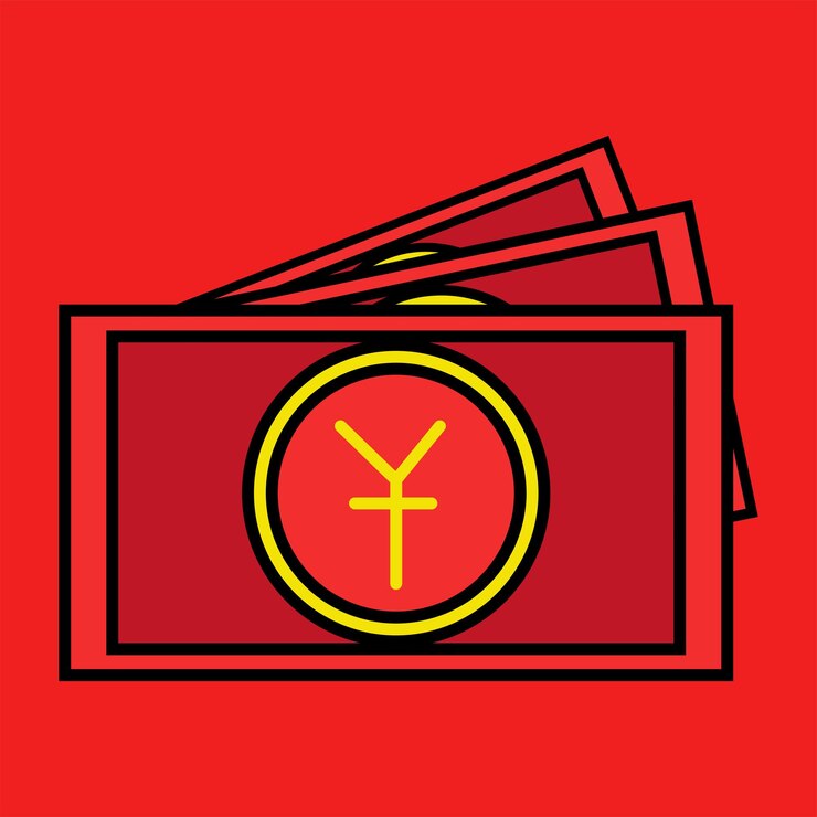 Vetor caricatura vermelha chinesa grátis de três dinheiros