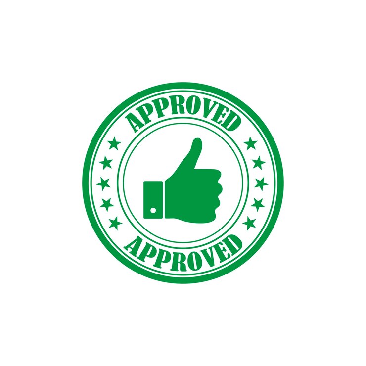 Vetor carimbo de borracha aprovado isolado no fundo branco