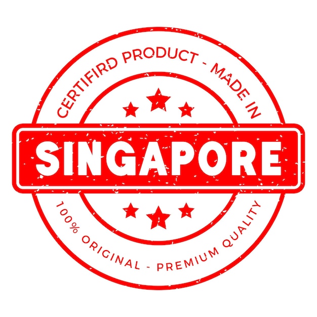 Vetor carimbo de borracha do país de singapura