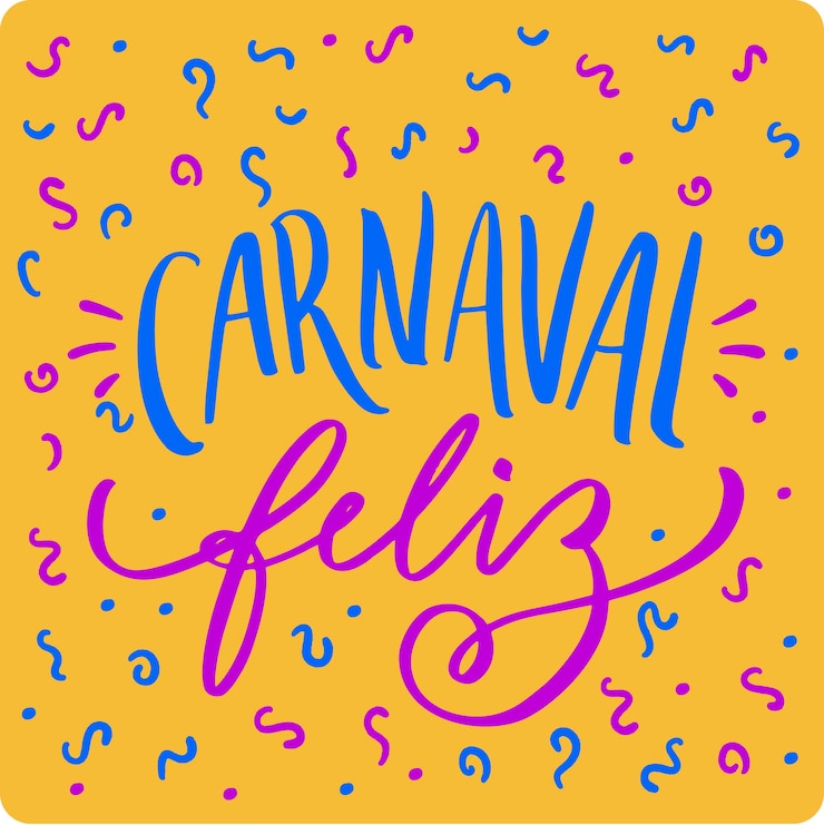 Vetor carnaval feliz carnaval feliz em português brasileiro vector de letras de mão moderna