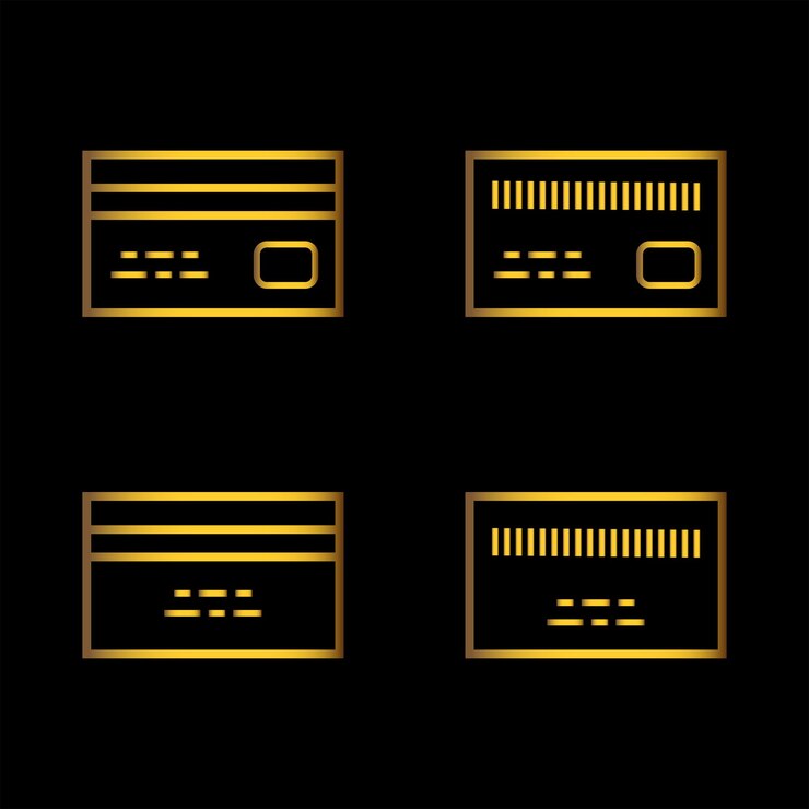 Vetor carrinho de crédito de cor dourada ícone modelo de vetor logotipo coleção moderna design plano