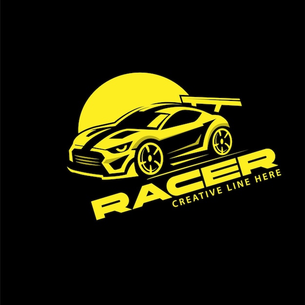 Carro amarelo uma ilustração do logotipo esportivo