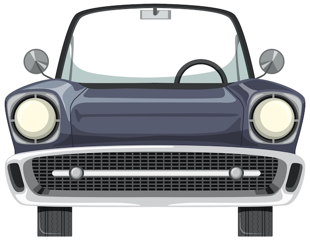 Vetor carro cinza clássico em estilo cartoon