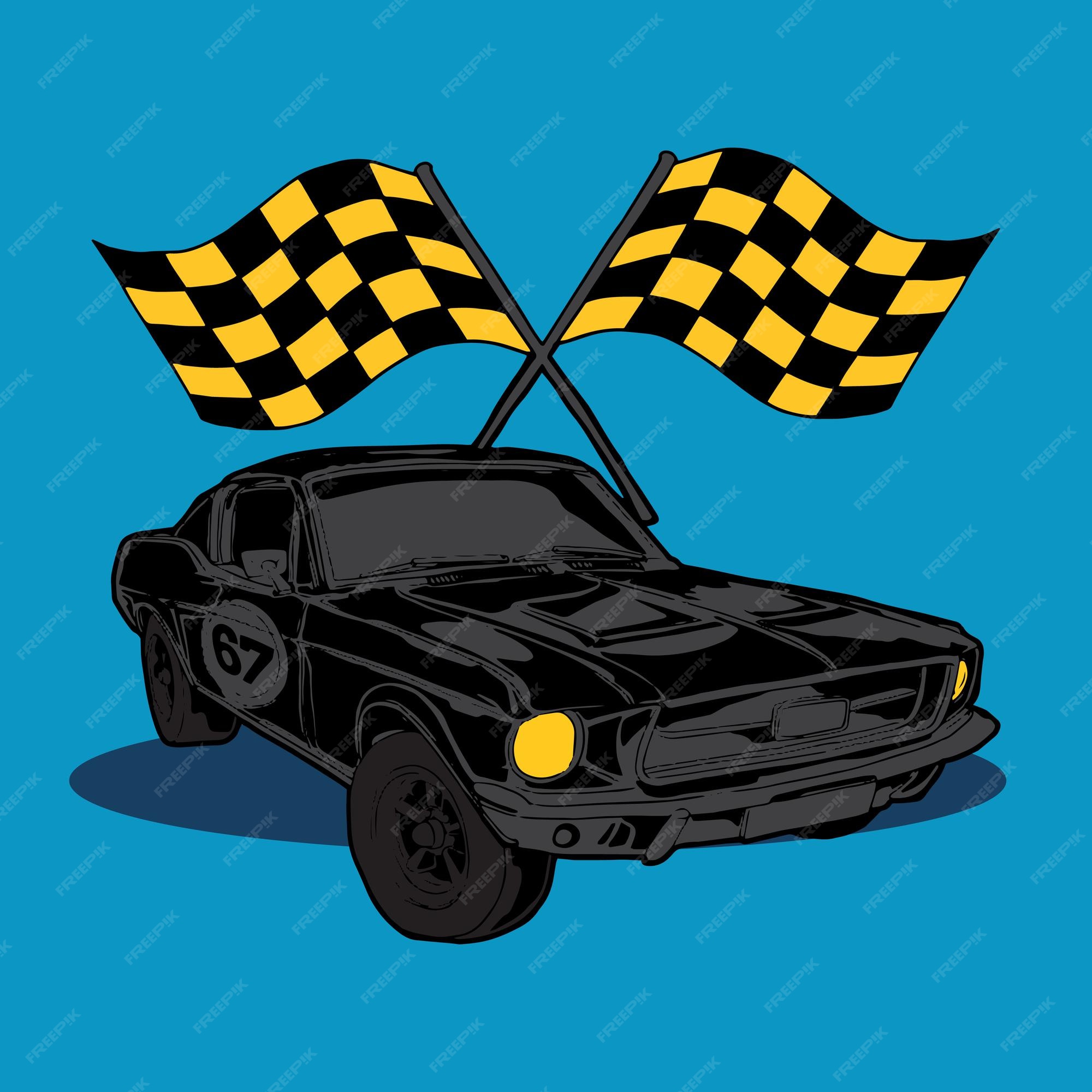 Ilustração Vetorial Da Bandeira Dos Carros De Corrida De Rua. Pessoas Que  Alegram Motoristas. Competição Entre Veículos Esportivos À Noite.  Corredores Que Esperam Pelo Início Do Torneio. Grupo De Homens E Mulheres