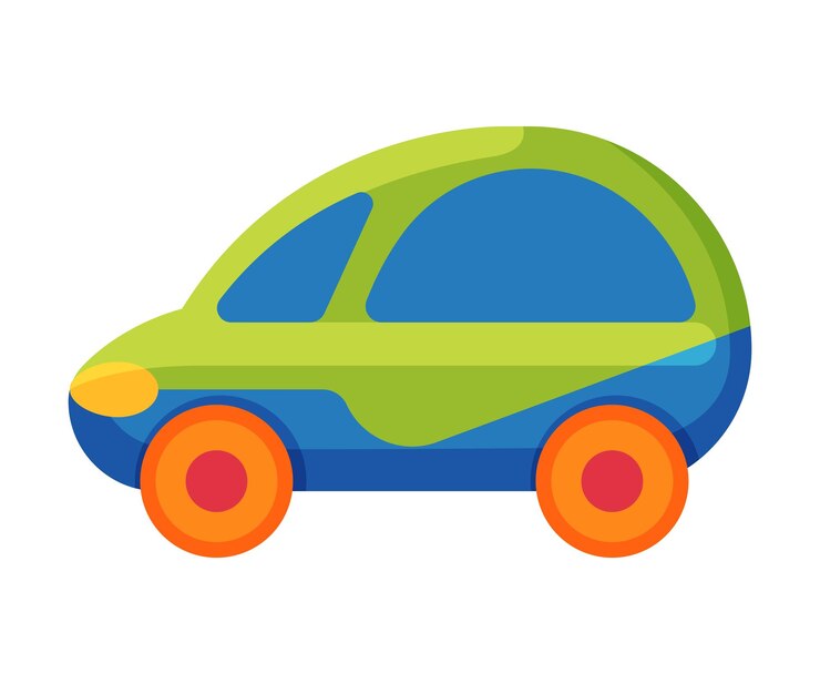 Vetor carro de brinquedo brinquedo de plástico colorido para crianças pequenas ilustração vetorial plana