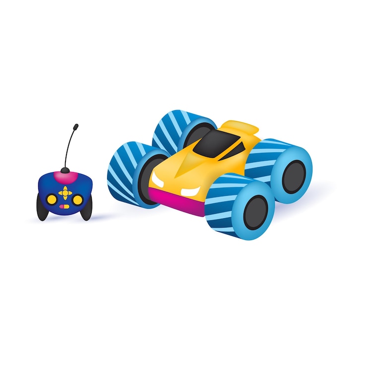 Vetor carro de brinquedo com controle remoto com fundo