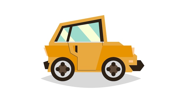 Carro de brinquedo laranja veículos para viajar ilustração vetorial