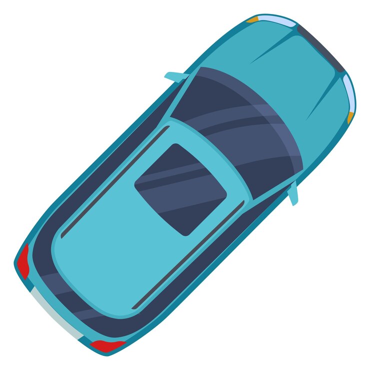 Vetor carro de carroça azul ícone de viagem em família