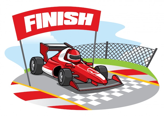 Mascote De Carro De Corrida De Fórmula Sorridente De Desenho Animado  Ilustração do Vetor - Ilustração de campeonato, pequeno: 235213202