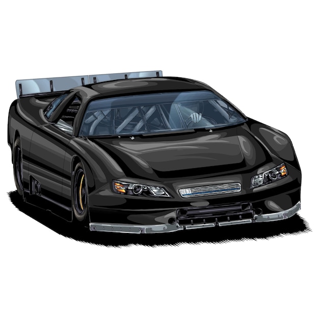 Carro de corrida isolado no fundo branco. ilustração vetorial.