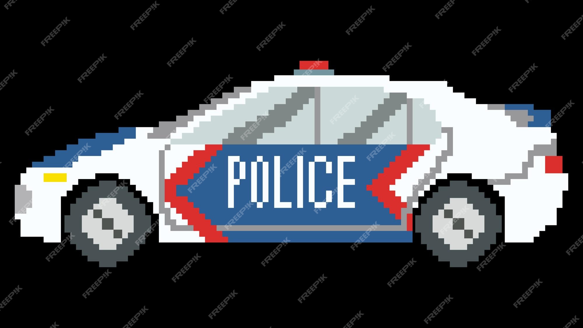 Pixels de carros de polícia de 8 bits para ativos de jogos e