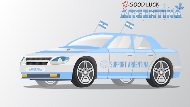 Carro do fã de futebol da boa sorte argentina